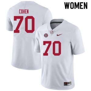 NCAA Women's Alabama Crimson Tide #70 Javion Cohen Stitched College 2021 Nike Authentic White Football Jersey DT17J18XI